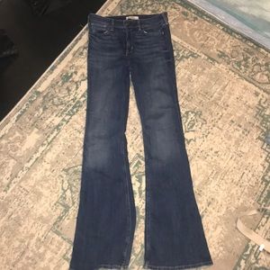 Dark denim boot cut jeans